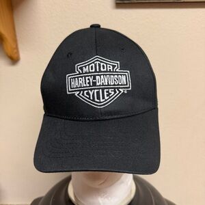 Harley-Davidson Black Cap with White Embroidered Shield Logo